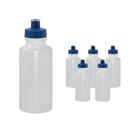Kit 6 Squeezes 550Ml Tampa Fibra Madeira Azul
