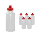Kit 6 Squeezes 550Ml Tampa Fibra Madeira Vermelho