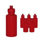 Kit 6 Squeezes 550Ml Vermelho Plástico Premium