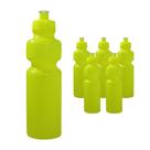 Kit 6 Squeezes 750Ml Amarelo Neon Plástico Premium