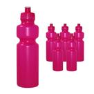 Kit 6 Squeezes 750Ml Rosa Neon Plástico Premium