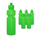 Kit 6 Squeezes 750Ml Verde Neon Plástico Premium