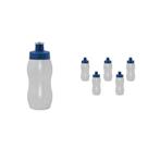 Kit 6 Squeezes Wave 250Ml Tampa Fibra Madeira Azul