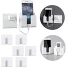 Kit 6 Suporte de Parede para Celular e Controle Remoto Prático Plástico Adesivo Sem Furadeira com Fita Dupla Face