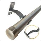 Kit 6 Suporte Perfil Invertido Parede Varão Comum Ilhós 19mm Cortina Argola Instalação