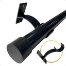 Kit 6 Suporte Perfil Parede Varão Comum Ilhós 28mm Cortina Argola Instalação