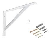 Kit 6 Suporte Prateleira Mão Francesa Cantoneira 50cm x 32cm + parafusos C/ Bucha 8mm