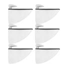 Kit 6 Suporte Tucano Medio Metal Zamak Branco P/ Prateleira