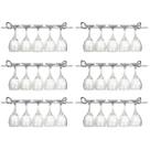 Kit 6 Suportes Organizador Armário Porta Taças Cromado 35cm