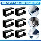 Kit 6 Suportes Organizador De Cabos Ganchos para Esconder Fios embaixo de Mesa