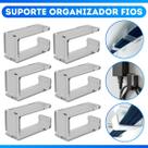 Kit 6 Suportes Organizador De Cabos Ganchos para Esconder Fios embaixo de Mesa