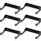 Kit 6 Suportes Para Garrafa de Vinho em Aço Adega de Parede Preto Adega Suspensa Horizontal para Bar