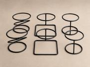 Kit 6 suportes para kokedama em metal preto Kit 6 suportes para kokedama em metal preto