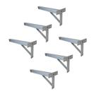 Kit 6 Suportes Tubulares 3 Furos de Parafusar 40 cm Branco - NV401P