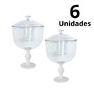 Kit 6 Taça Americana C/ Tampa 1.250L Transparente Sobremesas