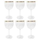 Kit 6 Taça Borda Dourada Vinho Água Licor Gin 600ml Transparente Kit 6 Taça Borda Dourada Vinho Água Licor Gin 600ml Transparente