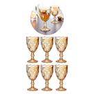 Kit 6 Taça Luxo Metalizada 330ML Diamond Ambar Vinho / Suco