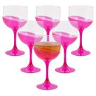Kit 6 Taças 500ml Translúcidas Cores Para Servir Vinho Gin Tônica Drinks Caipirinha Suco Jogo Taças Sem BPA Para Festa Praia Piscina Churrasco