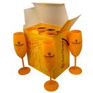Kit 6 Taças Champanhe Espumante Veuve Laranja 270ml Caixa Presente