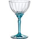 KIT 6 TAÇAS COQUETEL COUPE BORMIOLI ROCCO FLORIAN PÉ AZUL VIDRO 240ml 16x9x9cm TRANSPARENTE