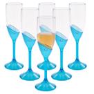Kit 6 Taças De Champanhe 180ml Jogo Em Acrílico Sem BPA Para Servir Champagne Espumante Água Drinks