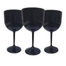 Kit 6 Taças de Gin Acrílico Solido Preto 450ml p/ Festas Eventos Casamentos Aniversários Decoração
