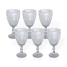 Kit 6 Taças de Vidro Transparente 314ml 17cm Design Lapidado Ideal para Vinho, Água e Mesa Posta