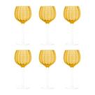 Kit 6 Taças para Vinho de Vidro Orquídea Âmbar 450ml Wolff