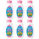 Kit 6 Talcos Infantis Bebê Feliz 200g - Pele Seca e Protegida Rosa ou Azul