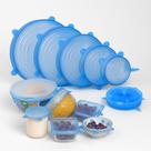 Kit 6 Tampas Silicone Ajustável Universal Reutilizável Potes