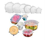 Kit 6 Tampas Silicone Panela Pote Universal Flexível Lavável