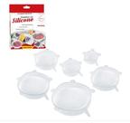 Kit 6 Tampas Silicone Universal Pote Panela Reutilizável Lavável Anti Vazamento Tamanhos Variados