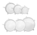 Kit 6 Tampas Veda Tudo De Silicone Lavável Transparente - Wellmix