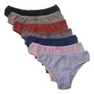 Kit 6 Tanga Calcinha Adulto Feminina Cotton Algodão Liso Famy