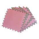 Kit 6 Tatame Tapete EVA Rosa Claro e Cinza 50x50x1cm 10mm
