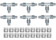Kit 6 Tee 8mm Roscado Suspensão Ar Rodoar Conexão +18 Porca
