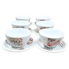 Kit 6 Tigela Bowl C/Pires Sopa Sorvete 500ml Mãe - Porcelana Kit 6 Tigela Bowl C/Pires Sopa Sorvete 500ml Mãe - Porcelana