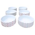 Kit 6 Tigela Bowl Cumbuca Sopa Sorvete 300ml - Porcelana Decoração:Poá preto