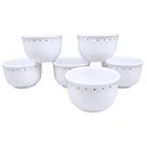 Kit 6 Tigela Bowl Cumbuca Sopa Sorvete Porcelana 350ml Estampa:Poá colorido Kit 6 Tigela Bowl Cumbuca Sopa Sorvete Porcelana 350ml Estampa:Poá colorido