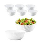 Kit 6 Tigela Bowl De Vidro Redonda Sobremesa Branco Opaline 2,1L