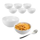 Kit 6 Tigela Bowl De Vidro Redonda Sobremesa Branco Opaline