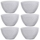 Kit 6 Tigelas Bowl Plástico Transparente Luxxor 800 ML