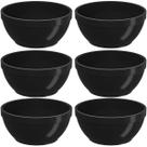 Kit 6 Tigelas Bowls Cumbucas 300ml Para Servir Preto Uno Coza 11,5x5cm Redondo Potinhos