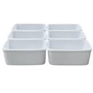 Kit 6 Tigelas de Porcelana Branca 280 ml - Pote Sobremesa - Petiscos - Suflês