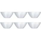 Kit 6 Tigelas De Vidro 840ml Opaline Para Caldos Sobremesa Branco