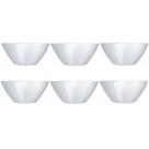 Kit 6 Tigelas De Vidro Opaline 840ml Para Caldos Sobremesa Branco
