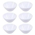 Kit 6 Tigelas Opaline De Vidro 390ml Para Caldos Sobremesa Branco