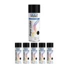 Kit 6 Tinta Spray Alta Temp Preto Brilhante 350ml Tekbond