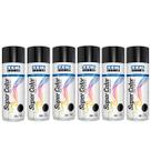 Kit 6 Tintas Spray Preto Brilhante 350ml - Tekbond