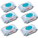 Kit 6 Toalha / Lenços Umedecidos Premium Infantil Puro Amor Com 100 Unidades Cada